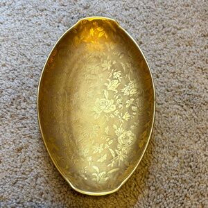 Elegant Gold Floral Serveware Dish